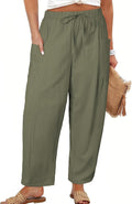 plus Size Pants for Women(1X-5X) | Elastic Waist Drawstring, Loose Casual Palazzo Pants, Lounge Trouser with Pockets