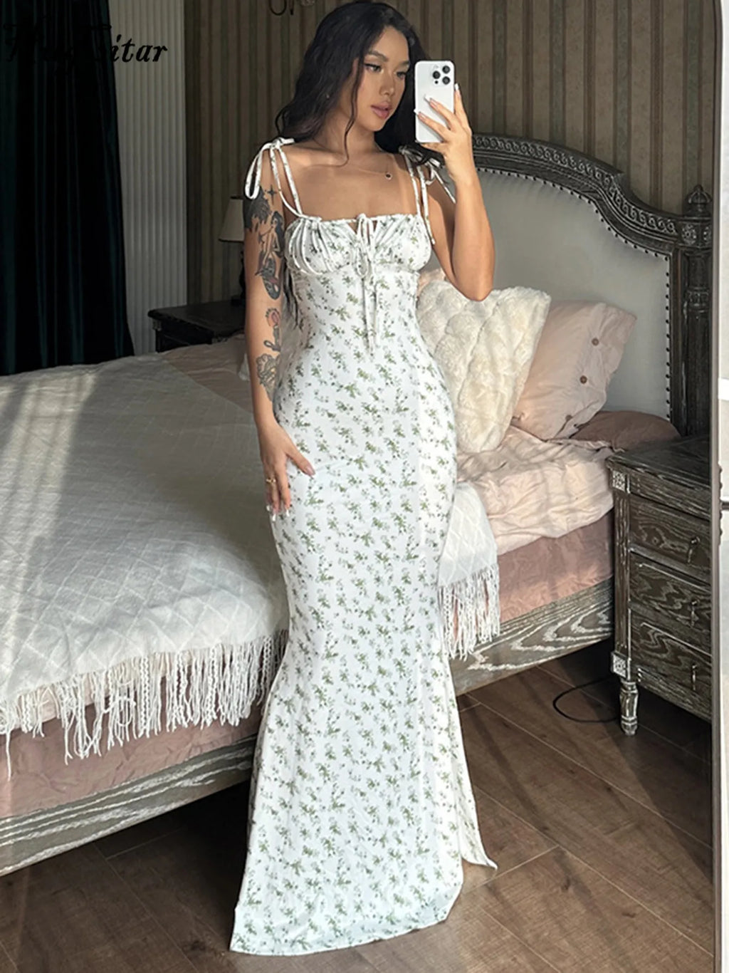 Women Elegant Floral Beach Vacation Bodycon Streetwear Long Dress 2026 Summer Clothes Wholesale Items for Business