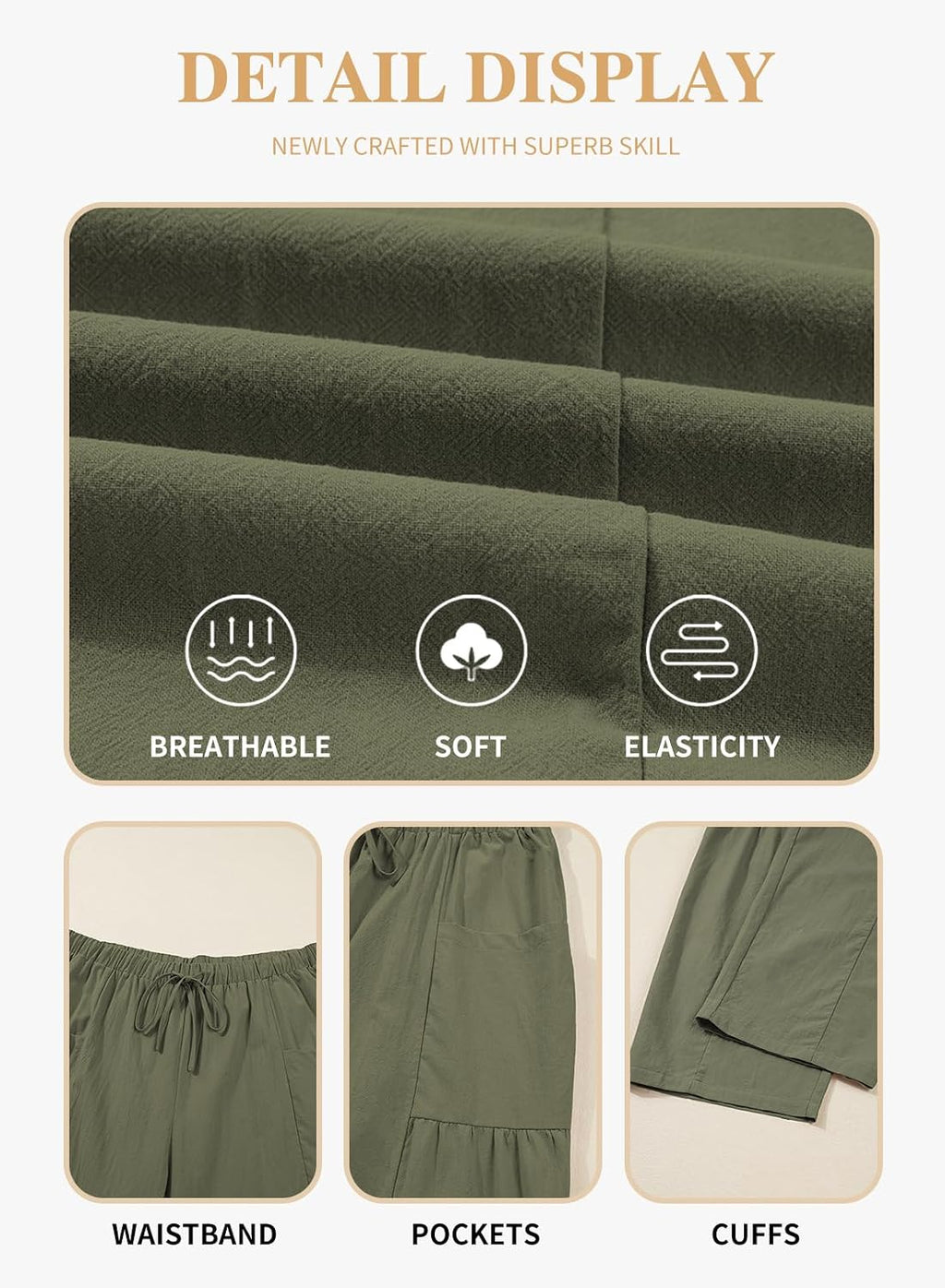 plus Size Pants for Women(1X-5X) | Elastic Waist Drawstring, Loose Casual Palazzo Pants, Lounge Trouser with Pockets