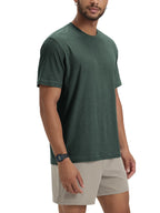 ODODOS Men'S Performance Crew Neck T-Shirt - Odstratum Tech Tee, Fitted Cut, round Neck, Anti-Odour, Ultra Soft, Moisture Wicking, Quick Dry, UPF 50+ Fitness Shirt (The Ascent Series), Running, Training, Uv-Protective, Work, Tight
