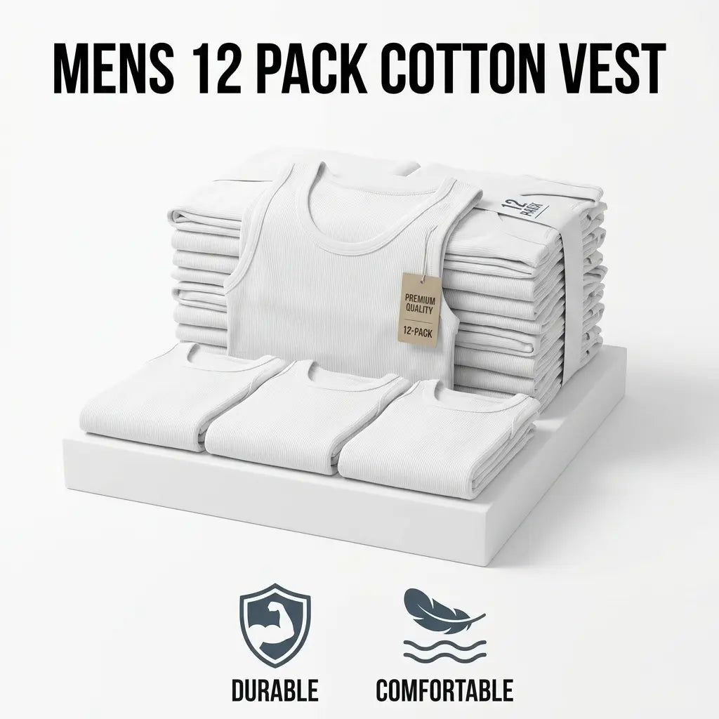 12 Pack Men’S White Tank Tops Undershirts – Soft Cotton Ribbed Sleeveless A-Shirts, Stretch Fit Gym & Everyday Basics, Sizes S–3XL